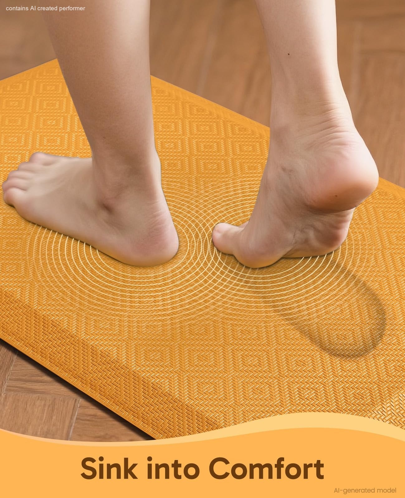 Ophanie Kitchen Mats for Floor 3/4" Anti Fatigue Cushioned Mat Waterproof Ergonomic Standing Rug with Non Slip Ridges, 17"x24"-zoom-19
