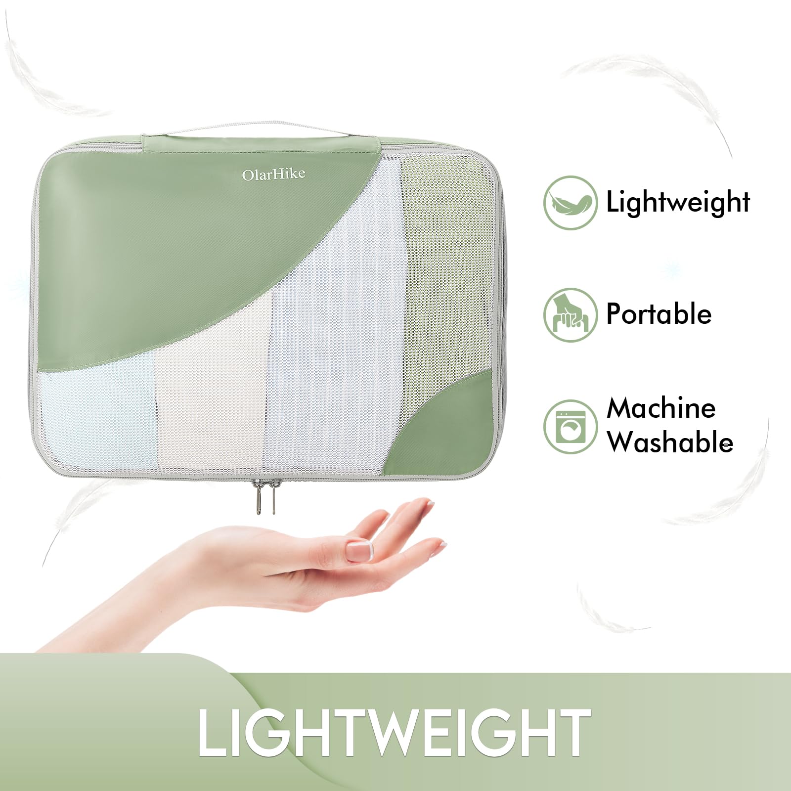 OlarHike Packing Cubes | Set Of 6 | Matcha Green - aborderproducts