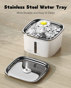 Veken 95oz/2.8L Cat Water Fountain | Stainless Steel Lid - aborderproducts