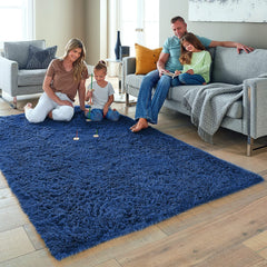Ophanie Fluffy Shaggy Soft Area Rug | Blue 6x9 - aborderproducts
