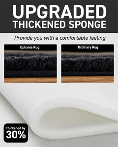 Ophanie Upgrade Fluffy Shaggy Soft Area Rug | Black 5x8 - aborderproducts