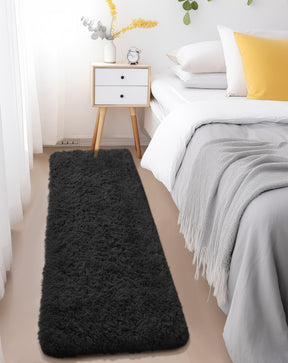 Ophanie Fluffy Shaggy Soft Area Rug | Black 2x6