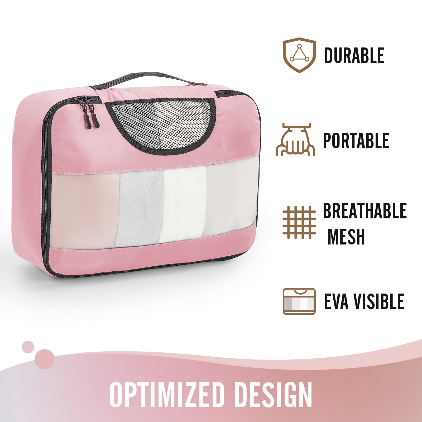 Veken Packing Cubes | 6 Set | Pink - aborderproducts