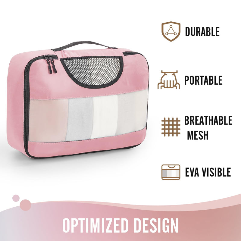 Veken Packing Cubes | 6 Set | Pink-zoom-