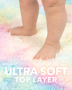 Ophanie Upgrade Fluffy Shaggy Soft Area Rug | Rainbow 4x6 - aborderproducts