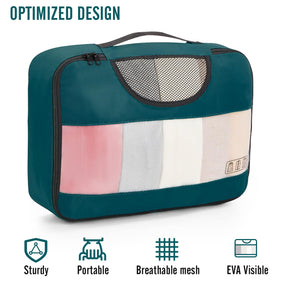 Veken 8 Piece Set Travel Packing Cubes | Dark Teal