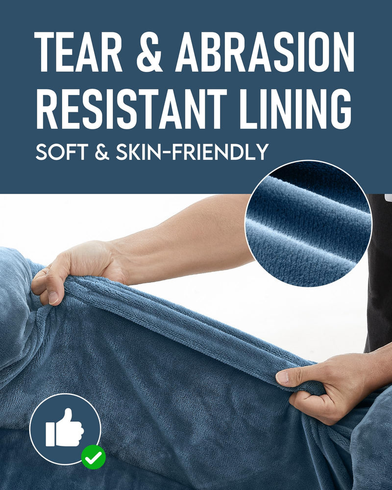 OhGeni | Orthopedic Dog Couch Bed |XL (42 x 31 x 7 Inch)| Washed Blue-zoom-