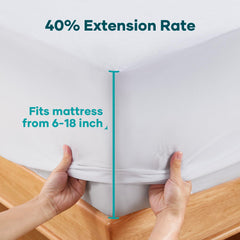 OhGeni | Microfiber Polyester Mattress Protector| Twin XL | White - aborderproducts