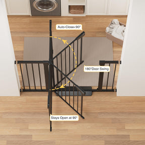 Cumbor | 29.7"-51.5" x 30.5" | Baby Gate Extra Wide | Black