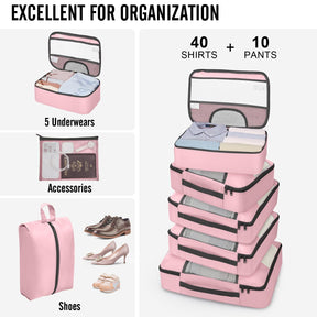 Veken 10 Set Packing Cube Dusty Pink - aborderproducts