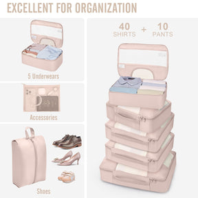 Veken 10 Set Packing Cube Cream - aborderproducts