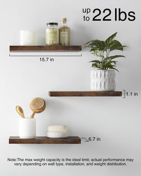 BAYKA | Floating Shelves | 15.7 in | 3-Piece | Rustic Brown