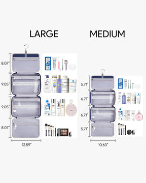 OlarHike Toiletry Bag, Large Size Makeup Jewelry 3 in 1 Essentials Travel Packing Organizers (Navy)