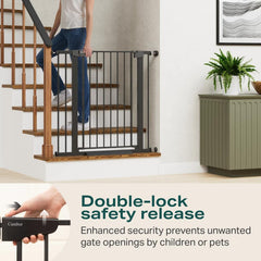 CUMBOR | SAFETY GATE | 29.7-40.6"W x 36"H | Black - aborderproducts