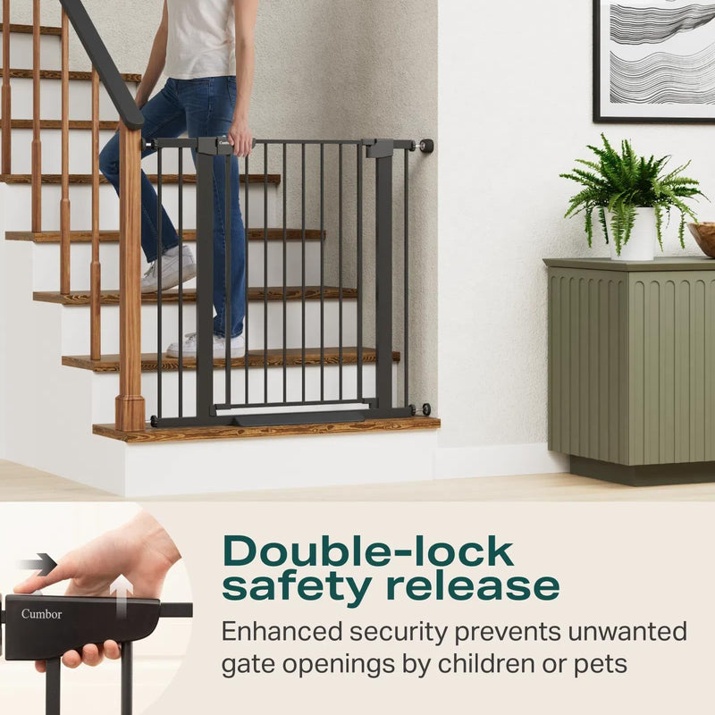 CUMBOR | SAFETY GATE | 29.7-40.6"W x 36"H | Black-zoom-