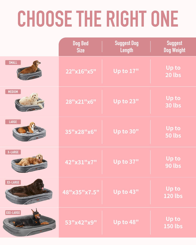 OhGeni | Orthopedic Dog Couch Bed | Medium (28 x 21 x 6 Inch)| Pink-zoom-