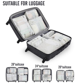 Veken 10 Set Packing Cube White Marble - aborderproducts