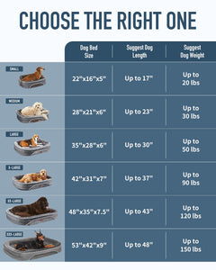 OhGeni | Orthopedic Dog Couch Bed | Large (35 x 28 x 6 Inch)| Washed Blue - aborderproducts