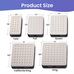 OhGeni Cal King Air Mattress with Built in Pump | 18in Tall | Black - aborderproducts