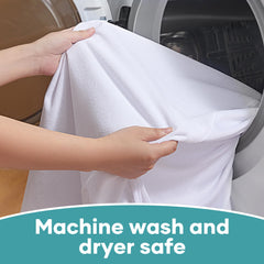 OhGeni | Microfiber Polyester Mattress Protector| Queen | White - aborderproducts