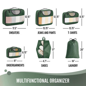 Veken Packing Cubes | 6 Set | Olive Green - aborderproducts