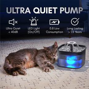 Veken 95oz/2.8L Cat Water Fountain | Black