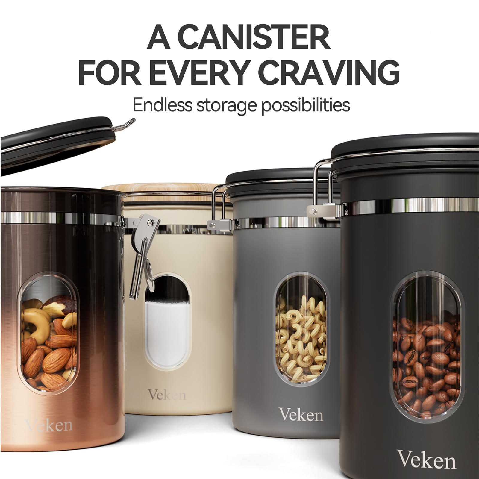 Veken Coffee Canister | 22oz | Black