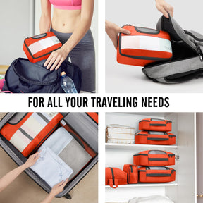 Veken 10 Set Packing Cube Sunset Orange - aborderproducts