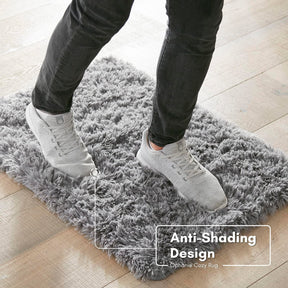 Ophanie Upgrade Fluffy Shaggy Soft Area Rug | Grey 3x5