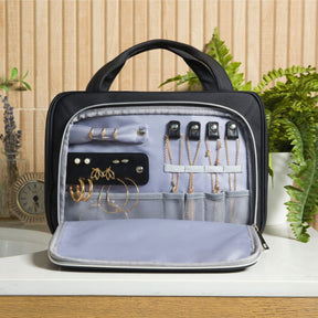 OlarHike Toiletry Bag, Large Size Makeup Jewelry 3 in 1 Essentials Travel Packing Organizers (Black) - aborderproducts