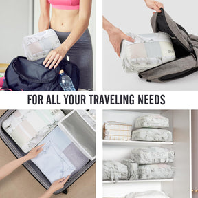 Veken 10 Set Packing Cube White Marble - aborderproducts