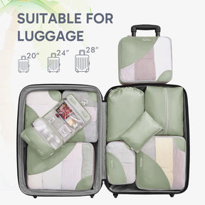 OlarHike 10 Piece Set Travel Packing Cubes | Matcha Green