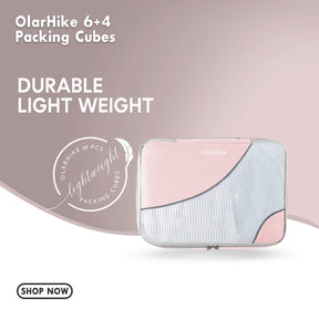 OlarHike 10 Piece Set Travel Packing Cubes | Pink