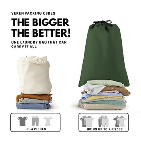 Veken Packing Cubes | 6 Set | Olive Green - aborderproducts