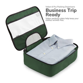 Veken Packing Cubes | 6 Set | Olive Green - aborderproducts