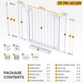 CUMBOR | SAFETY GATE | 29.7-40.6"W x 36"H | White