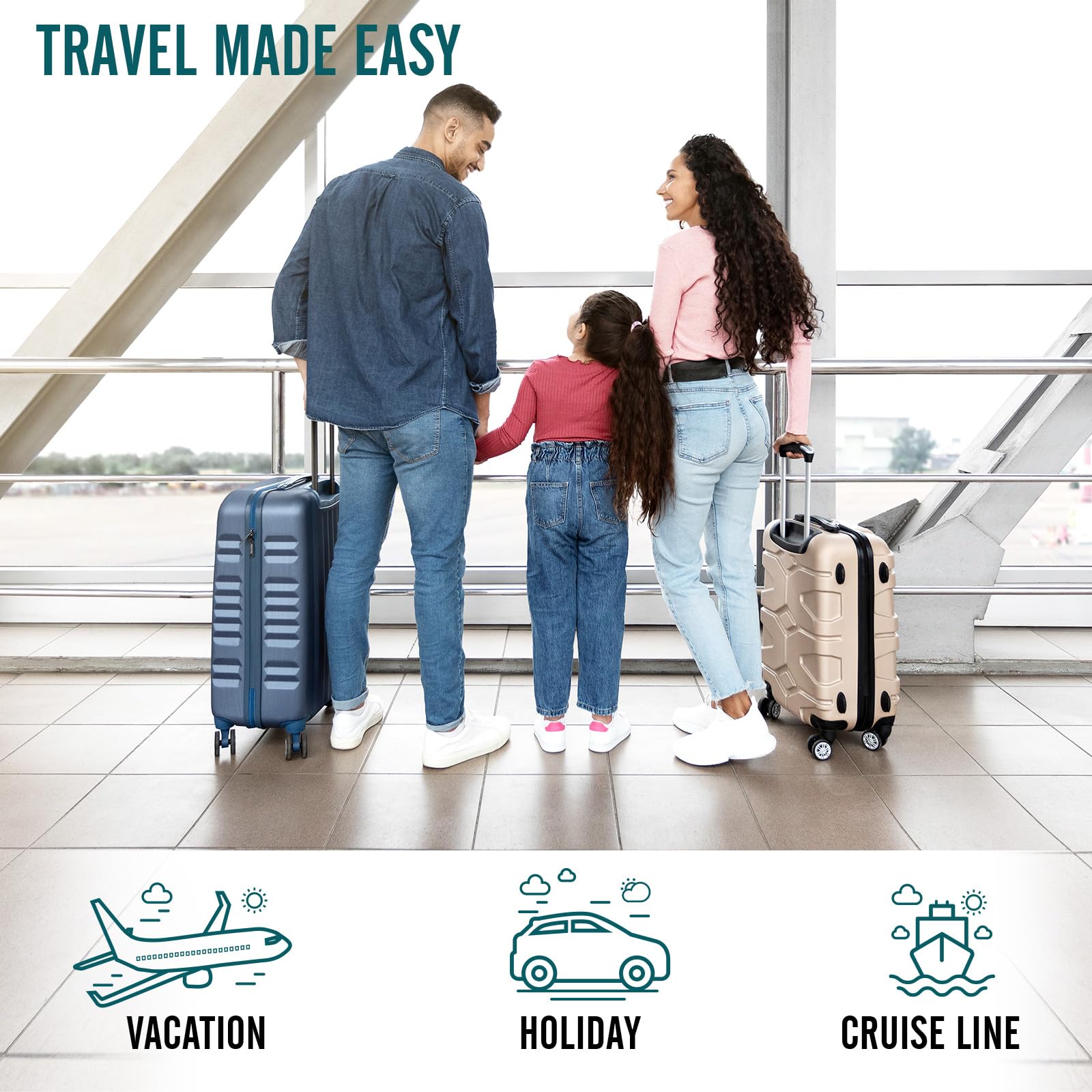 Veken 8 Piece Set Travel Packing Cubes | Dark Teal - aborderproducts