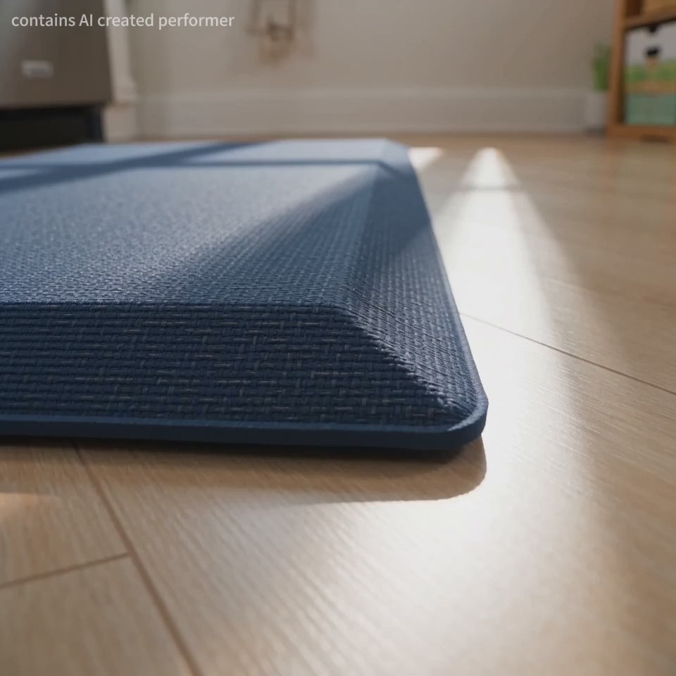 Ophanie 20x39 Kitchen Mat 3/4 Inch Thick Anti Fatigue Cushioned Floor Rug Waterproof Non Slip Standing Mat Blue-2