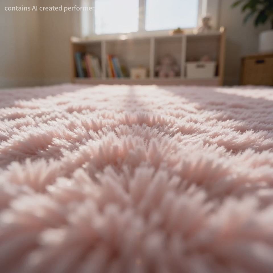 Ophanie Pink Fluffy Rug 4x6, Kawaii Shag Area Rug for Girls Bedroom, Soft Fuzzy Carpet for Kids Nursery, Teen Dorm Bedside Mat-2
