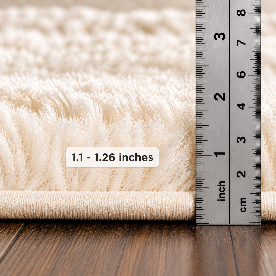Ophanie Fluffy Shag Round Rug 5 Ft, Ivory Circle Area Rug for Bedroom Living Room Nursery, Cream Circular Carpet for Kids
