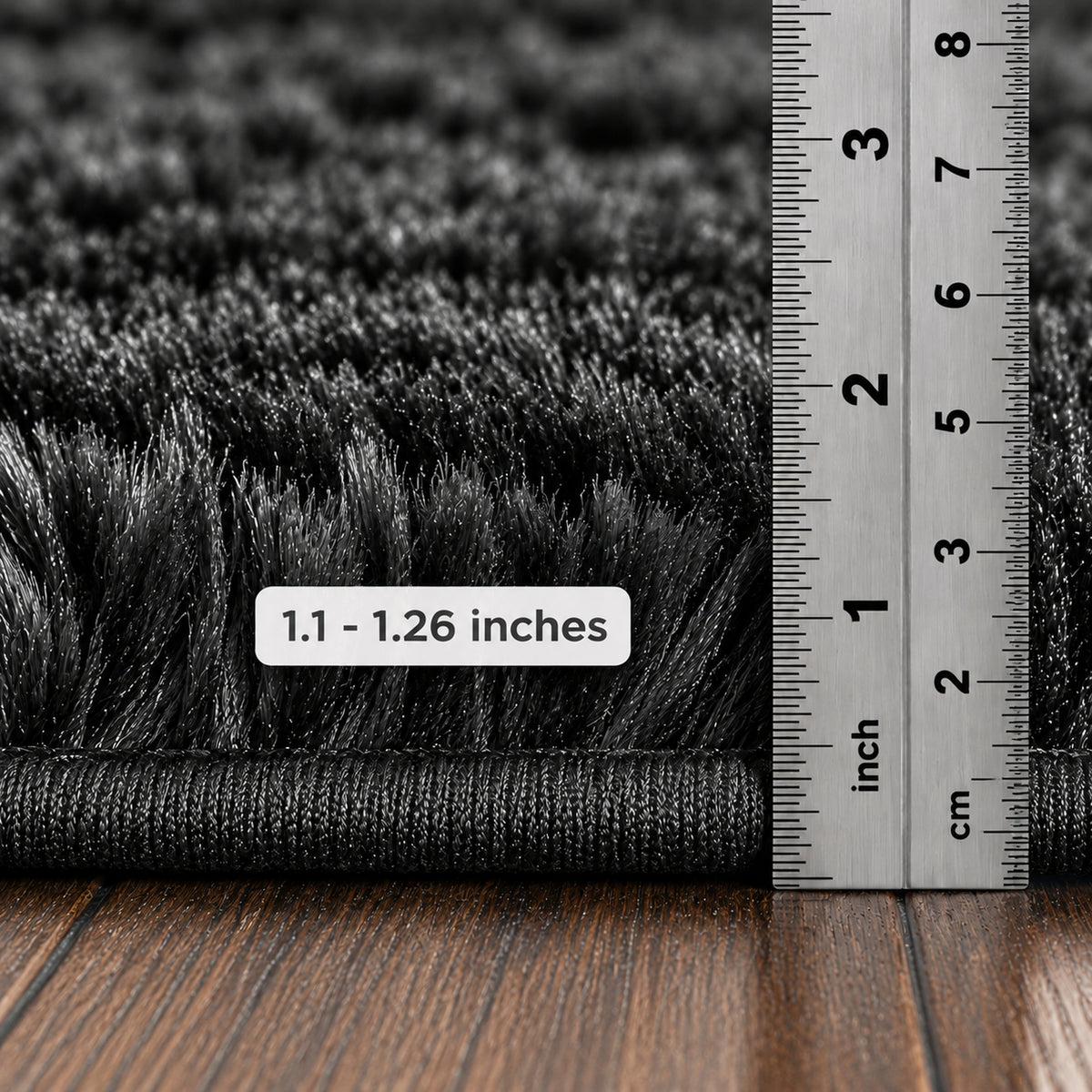 Ophanie 4x6 Area Rug Non Slip Plush Shag Bedroom Living Room Carpet Black Soft Fluffy Floor Rug-zoom-4