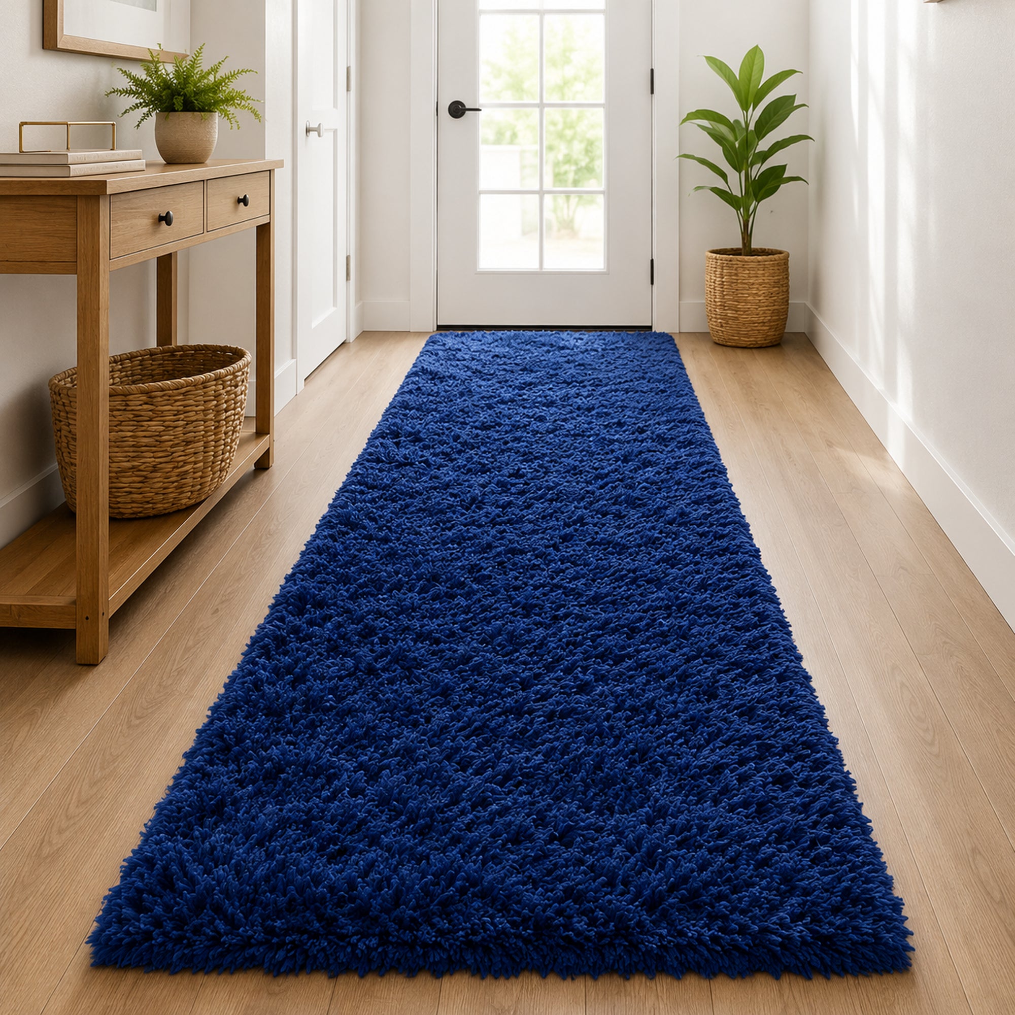 Ophanie Fluffy Shag Runner Rug, Soft Cushioned Non-Slip Hallway Rug for Bedroom, Bedside, Dorm, Nursery & Kids Room