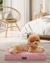 OhGeni | Orthopedic Waterproof & Machine Washable Dog Bed | 24 Inches | Pink