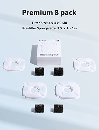 4 Pack Filters & 4 Pack Pre-Filter Sponges | Replacements | Veken-zoom-