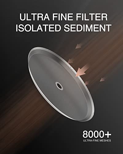 BAYKA French Press Coffee Maker, Glass 304 Stainless Steel Coffee Press, Cold Brew Heat Resistant Thickened Borosilicate Coffee Pot for Camping Travel Gifts, 34 Ounce, Dark Pewter - aborderproducts