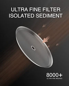 BAYKA French Press Coffee Maker, Glass 304 Stainless Steel Coffee Press, Cold Brew Heat Resistant Thickened Borosilicate Coffee Pot for Camping Travel Gifts, 34 Ounce, Dark Pewter - aborderproducts