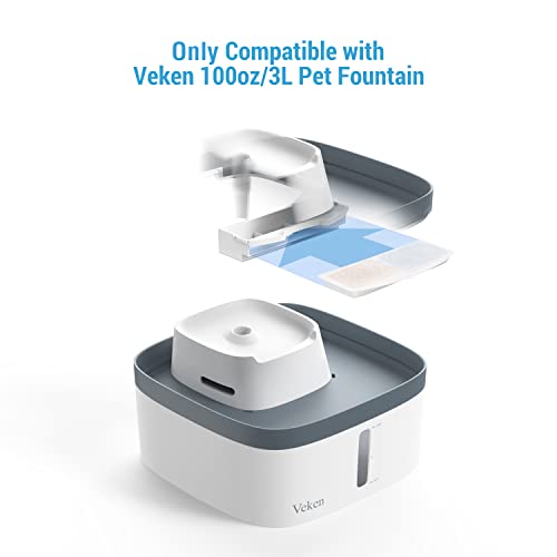 Veken 8 Pack Replacement Filters & 4 Pack Replacement Pre-Filter Sponges for 100oz/3L Automatic Pet Fountain Cat Water Fountain Dog Water Fountain - aborderproducts