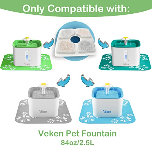 Veken 4 Pack Replacement Filters & 2 Pack Replacement Pre-Filter Sponges for Automatic Pet Fountain Cat Water Fountain Dog Water Dispenser - aborderproducts