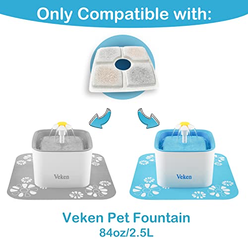 Veken 8 Pack Replacement Filters for Automatic Pet Fountain Cat Water Fountain Dog Water Dispenser - aborderproducts