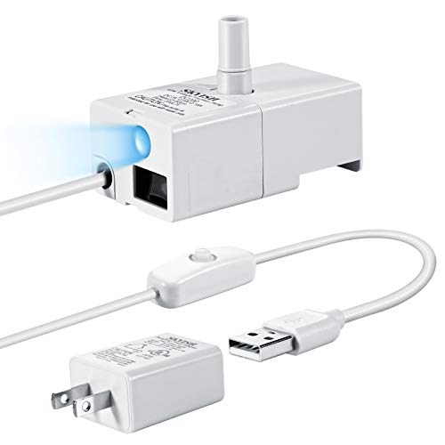 Veken Replacement Pump for 100oz/3L Pet Fountain Cat Water Fountain Dog Water Fountain Ultra Quiet Long Lifespan Water Pump with Adaptor, USB Cable, LED Lights - aborderproducts